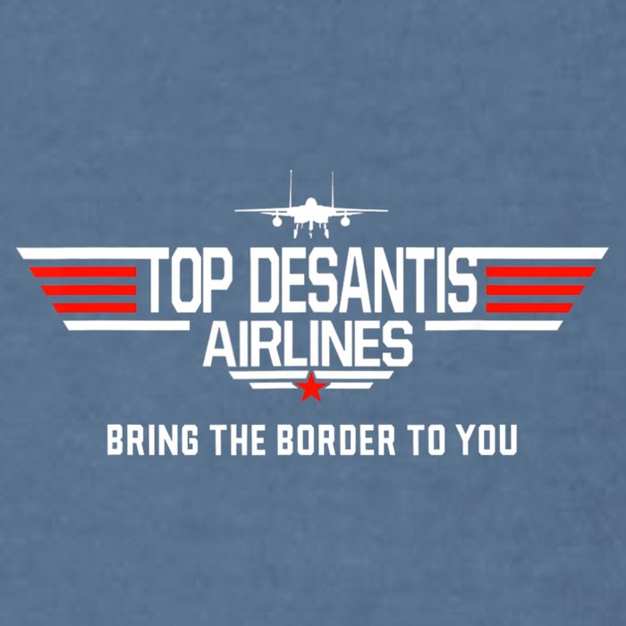DeSantis Airlines Funny Political Meme Top DeSantis Airlines Garment-Dyed Sweatshirt
