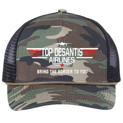 DeSantis Airlines Funny Political Meme Top DeSantis Airlines Retro Rope Trucker Hat Cap