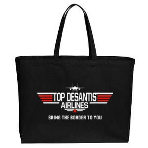 DeSantis Airlines Funny Political Meme Top DeSantis Airlines Cotton Canvas Jumbo Tote