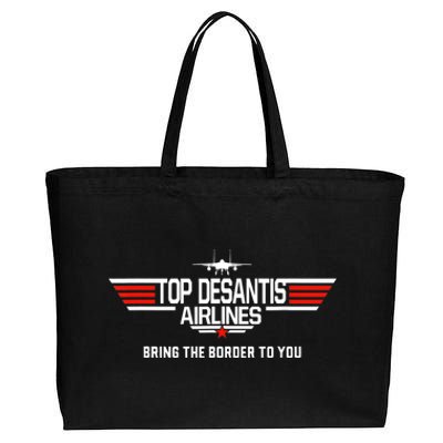 DeSantis Airlines Funny Political Meme Top DeSantis Airlines Cotton Canvas Jumbo Tote