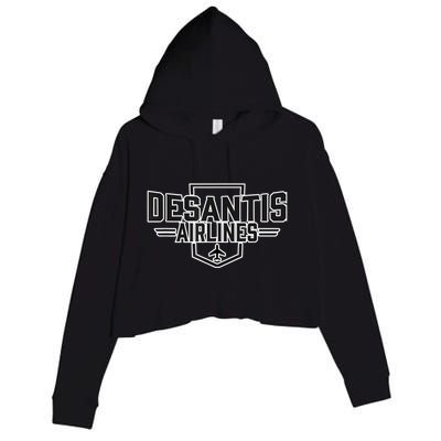 DeSantis Airlines Funny Political Meme Gift Crop Fleece Hoodie