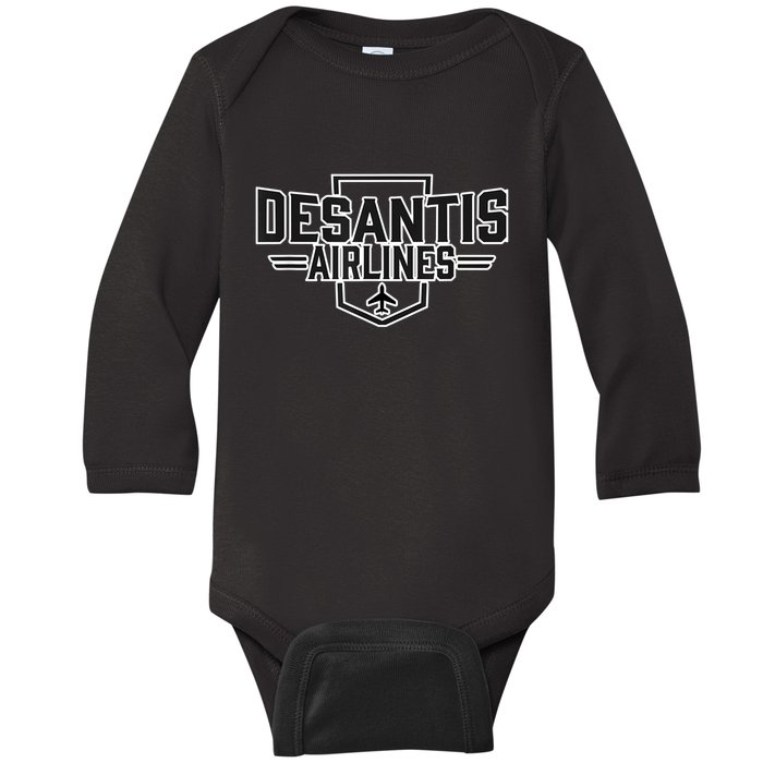 DeSantis Airlines Funny Political Meme Gift Baby Long Sleeve Bodysuit