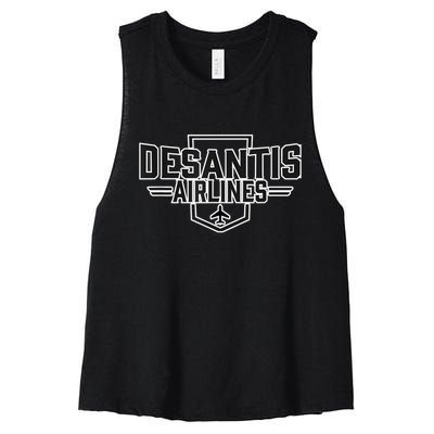 DeSantis Airlines Funny Political Meme Gift Women's Racerback Cropped Tank