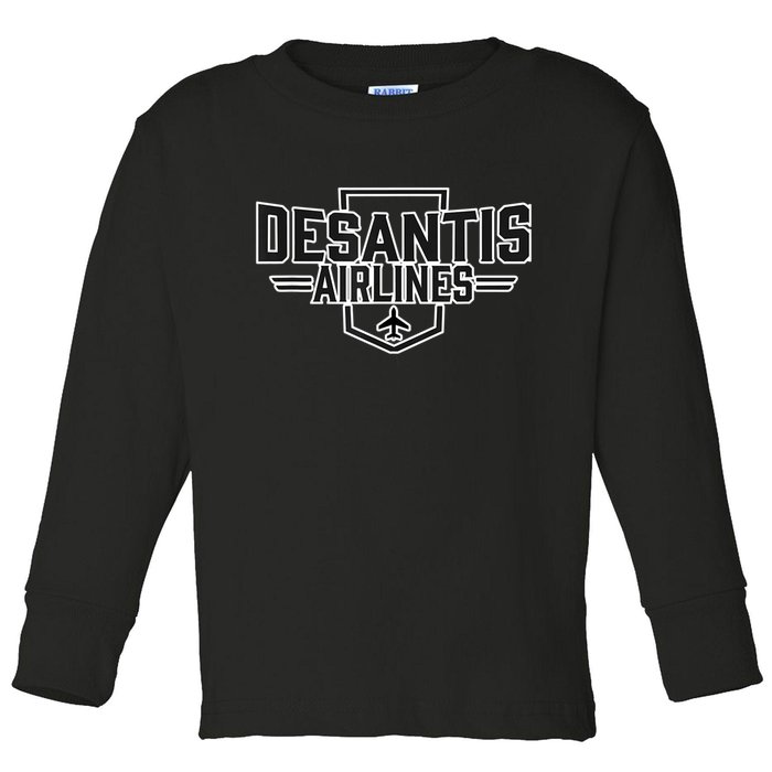 DeSantis Airlines Funny Political Meme Gift Toddler Long Sleeve Shirt