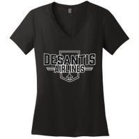 DeSantis Airlines Funny Political Meme Gift Women's V-Neck T-Shirt