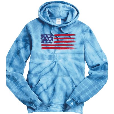 Distressed American Flag Patriotic Usa Flag 4th Of July Tie Dye Hoodie