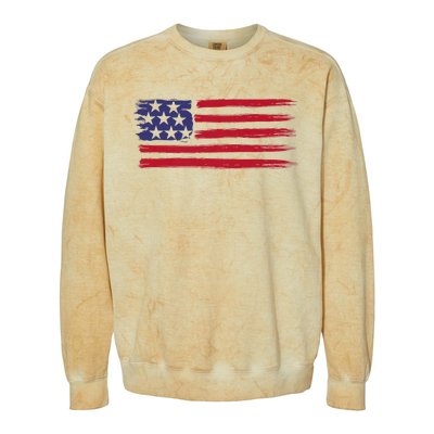 Distressed American Flag Patriotic Usa Flag 4th Of July Colorblast Crewneck Sweatshirt