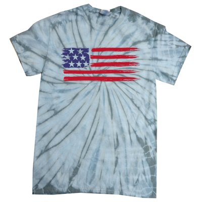 Distressed American Flag Patriotic Usa Flag 4th Of July Tie-Dye T-Shirt