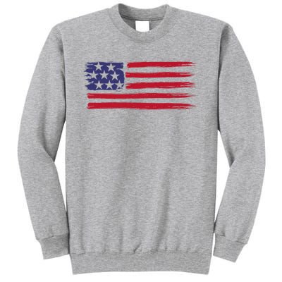 Distressed American Flag Patriotic Usa Flag 4th Of July Tall Sweatshirt