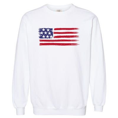 Distressed American Flag Patriotic Usa Flag 4th Of July Garment-Dyed Sweatshirt