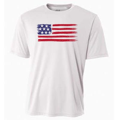 Distressed American Flag Patriotic Usa Flag 4th Of July Cooling Performance Crew T-Shirt