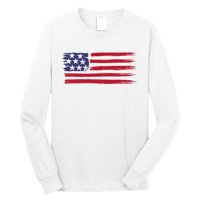 Distressed American Flag Patriotic Usa Flag 4th Of July Long Sleeve Shirt