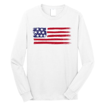 Distressed American Flag Patriotic Usa Flag 4th Of July Long Sleeve Shirt