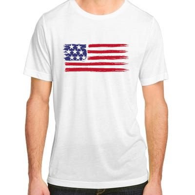 Distressed American Flag Patriotic Usa Flag 4th Of July Adult ChromaSoft Performance T-Shirt