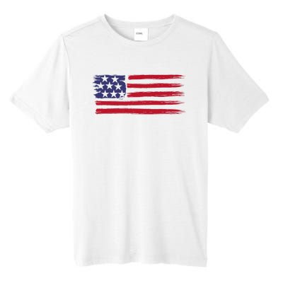 Distressed American Flag Patriotic Usa Flag 4th Of July Tall Fusion ChromaSoft Performance T-Shirt