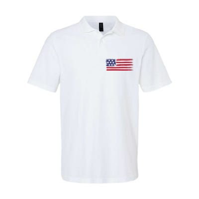 Distressed American Flag Patriotic Usa Flag 4th Of July Softstyle Adult Sport Polo