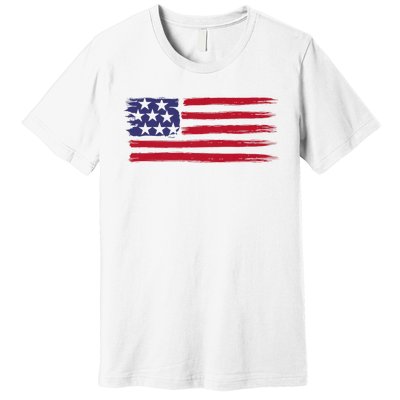 Distressed American Flag Patriotic Usa Flag 4th Of July Premium T-Shirt