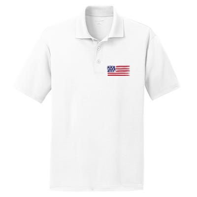 Distressed American Flag Patriotic Usa Flag 4th Of July PosiCharge RacerMesh Polo