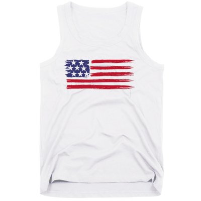 Distressed American Flag Patriotic Usa Flag 4th Of July Tank Top