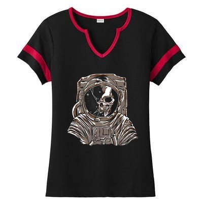 Dead Astronaut Forgotten In Space Galaxy Explorer Gift Ladies Halftime Notch Neck Tee