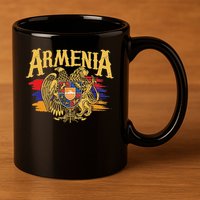 Distressed Armenia Flag Armenian Diaspora Country Nation 11oz C Handle Ceramic Mug