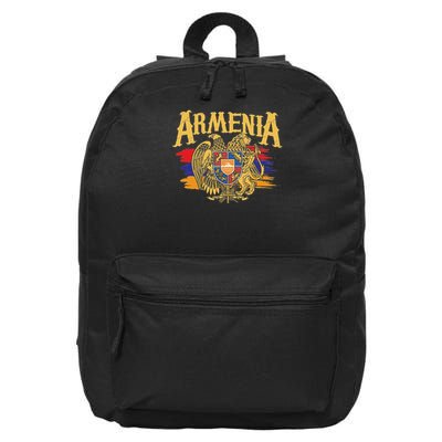 Distressed Armenia Flag Armenian Diaspora Country Nation 16 in Basic Backpack