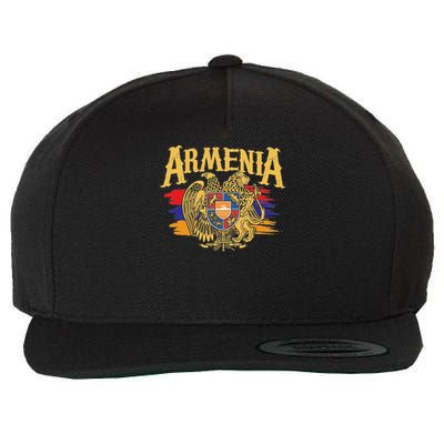 Distressed Armenia Flag Armenian Diaspora Country Nation Wool Snapback Cap