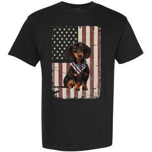 Dachshund American Flag Bandana 4th Of July Gifts Garment-Dyed Heavyweight T-Shirt