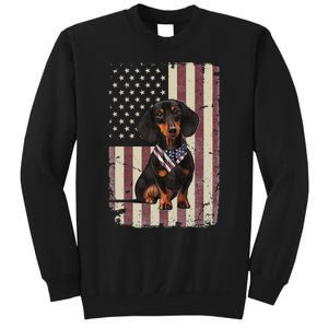 Dachshund American Flag Bandana 4th Of July Gifts Sweatshirt