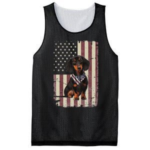 Dachshund American Flag Bandana 4th Of July Gifts Mesh Reversible Basketball Jersey Tank