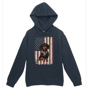 Dachshund American Flag Bandana 4th Of July Gifts Urban Pullover Hoodie