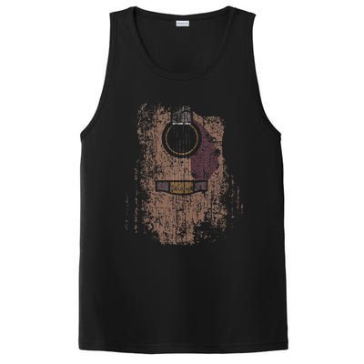 Distressed Acoustic Guitar Vintage Player Rock Roll Music PosiCharge Competitor Tank