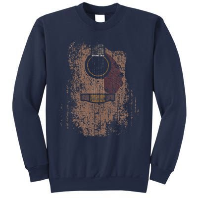 Distressed Acoustic Guitar Vintage Player Rock Roll Music Sweatshirt