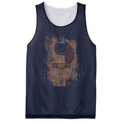 Distressed Acoustic Guitar Vintage Player Rock Roll Music Mesh Reversible Basketball Jersey Tank