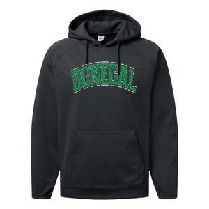 Donegal Arched Green Text Performance Fleece Hoodie