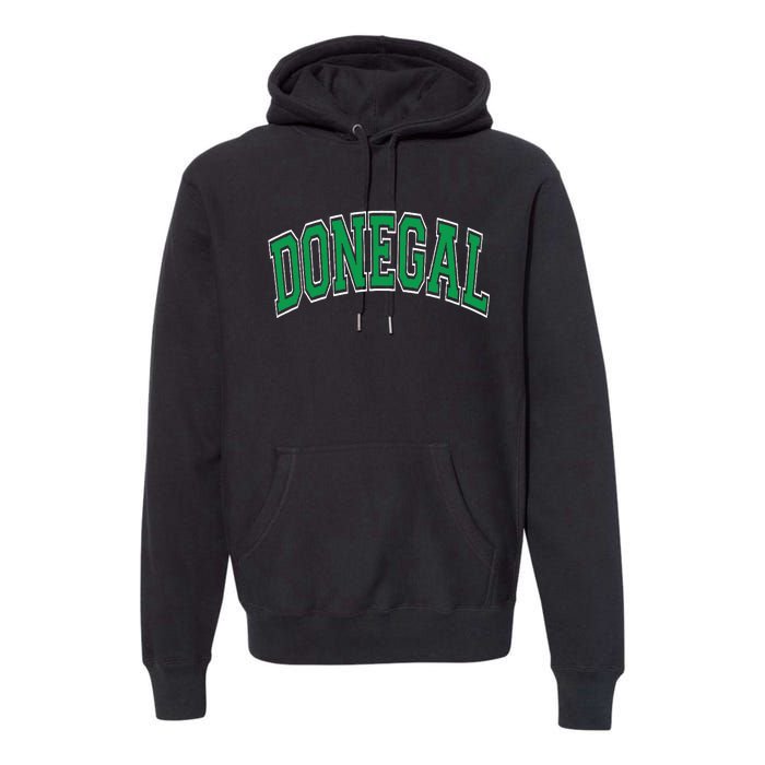 Donegal Arched Green Text Premium Hoodie