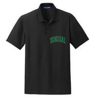 Donegal Arched Green Text Dry Zone Grid Polo