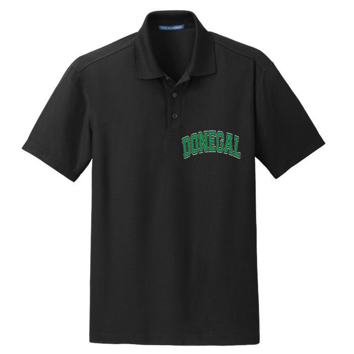 Donegal Arched Green Text Dry Zone Grid Polo