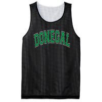 Donegal Arched Green Text Mesh Reversible Basketball Jersey Tank