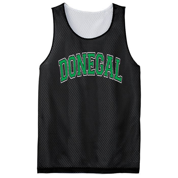 Donegal Arched Green Text Mesh Reversible Basketball Jersey Tank