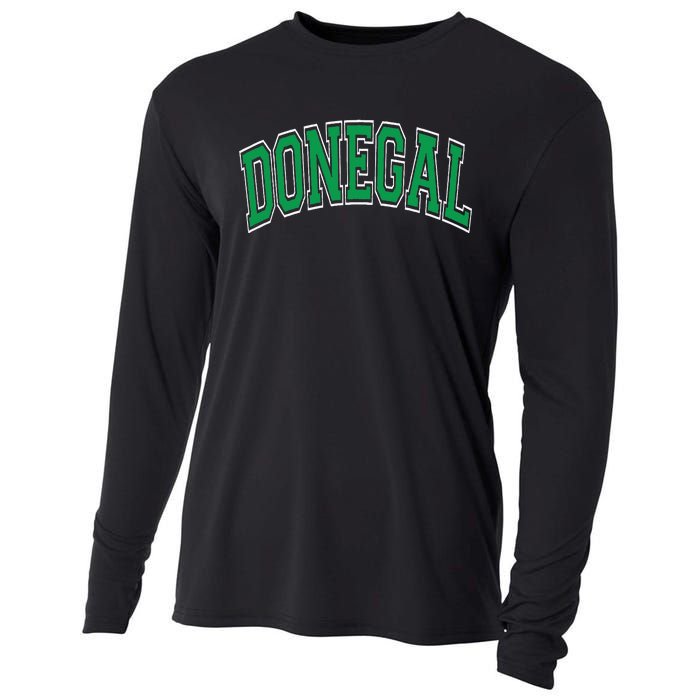 Donegal Arched Green Text Cooling Performance Long Sleeve Crew