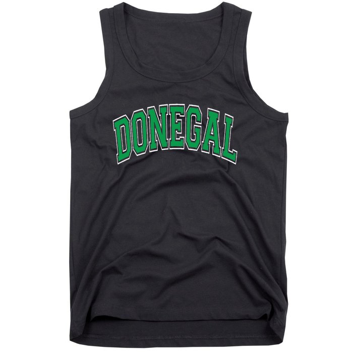 Donegal Arched Green Text Tank Top