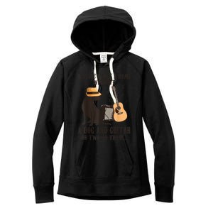 Dog And Guitar Women's Fleece Hoodie