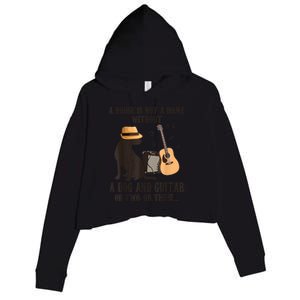 Dog And Guitar Crop Fleece Hoodie