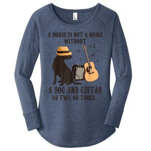 Dog And Guitar Women's Perfect Tri Tunic Long Sleeve Shirt