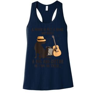 Dog And Guitar Women's Racerback Tank