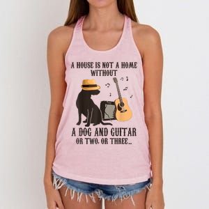 Dog And Guitar Women's Knotted Racerback Tank