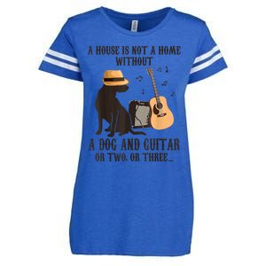 Dog And Guitar Enza Ladies Jersey Football T-Shirt