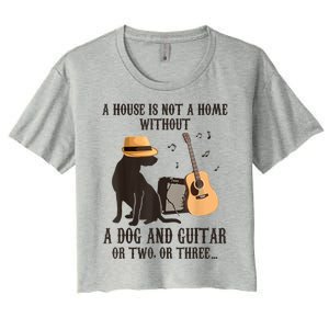 Dog And Guitar Women's Crop Top Tee