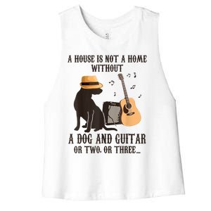 Dog And Guitar Women's Racerback Cropped Tank